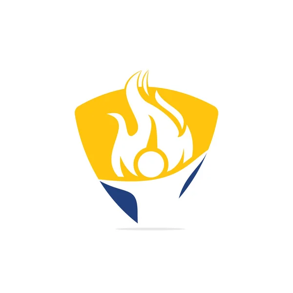 Conception Logo Vecteur Pompier Logotype Caractère Flamme Rouge Logo Vectoriel — Image vectorielle