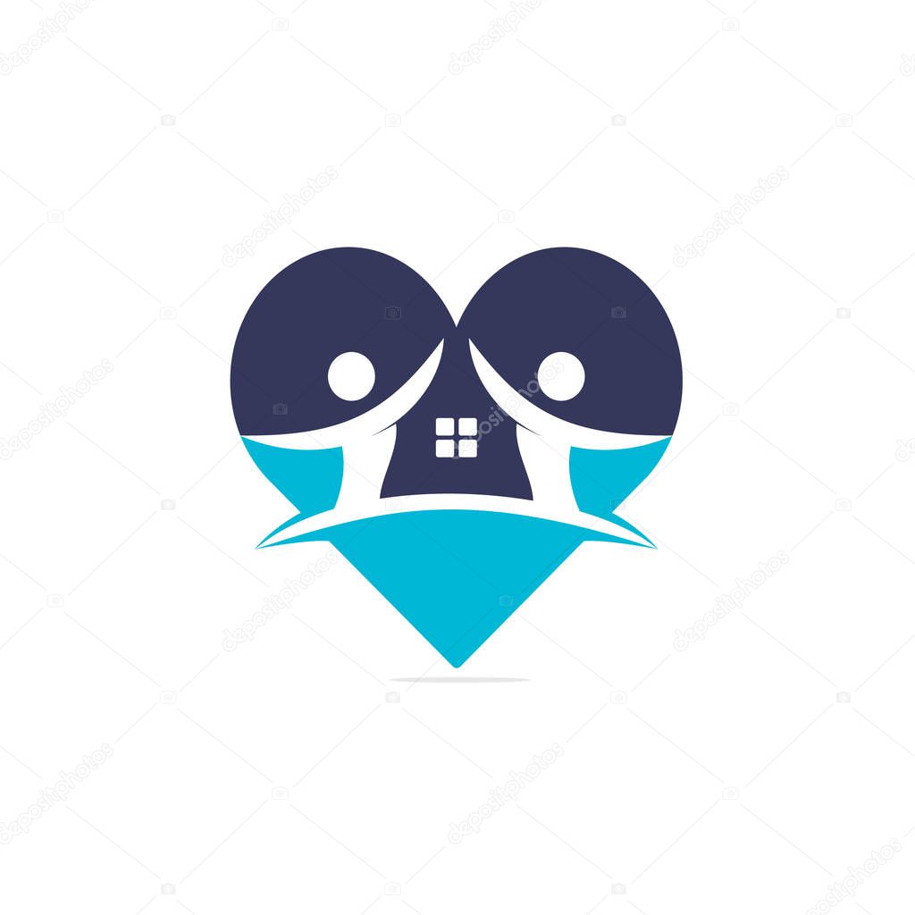 Family and loving home concept design. People love and care logo.