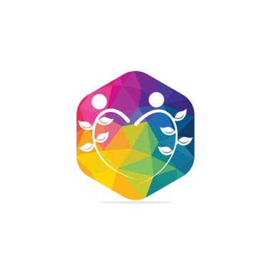 Sağlıklı insanlar logo tasarım vektör. İnsanlar ağaç Eko ve biyografi simgesi insan karakteri simge doğa bakım sembolü.