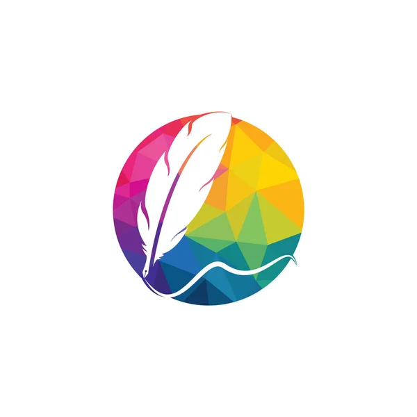 Feather Quill Symbole Vectoriel Design Éducation Publication Logo Concept — Image vectorielle