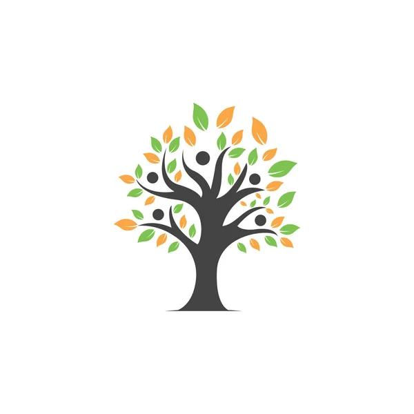 Logo Ludzi Drzewa Logo Zdrowych Ludzi Logo Człowieka Ikona Abstrakcyjnych — Wektor stockowy