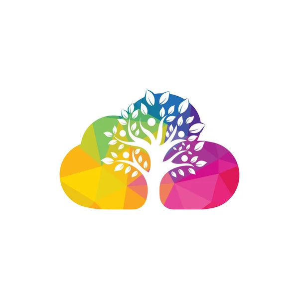 stock vector People Cloud Tree Logo Design. Family tree sign and symbol.