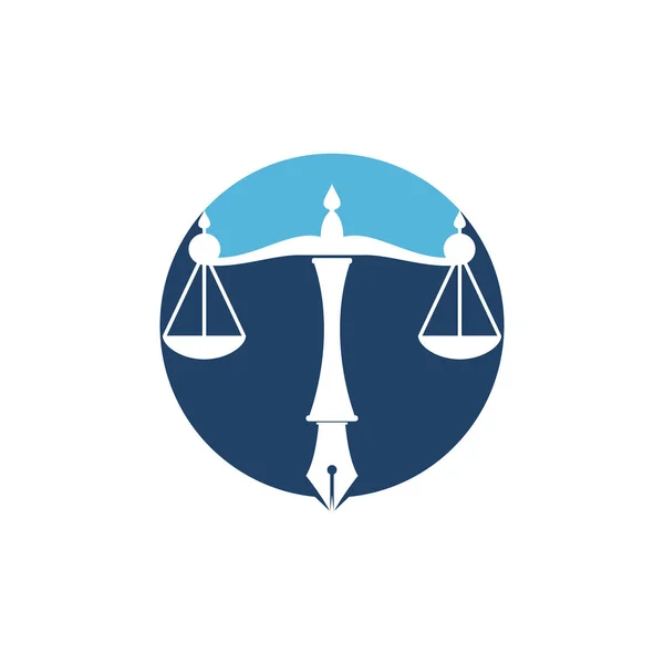 Logotipo Ley Vector Con Equilibrio Judicial Simbólico Escala Justicia Una Ilustraciones De Stock Sin Royalties Gratis