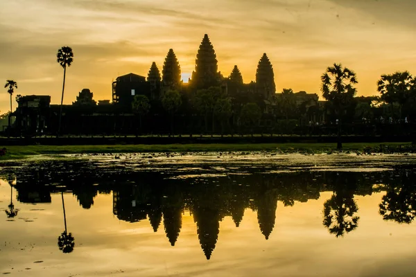 Angkor Wat Siem Reap Kamboçya Sabah Rising Sun — Stok fotoğraf