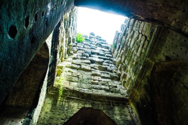 Gizemli kalıntıları antik Preah Khan Tapınağı Angkor, Siem Reap, Kamboçya