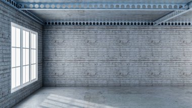 Hukuk beton ve kiriş yapısal çelik 3d render