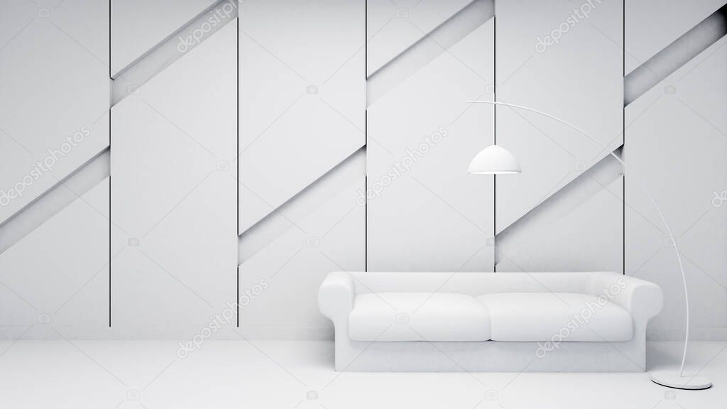 3d rendering of modern living room