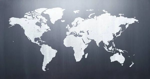 World map on chalkboard. — Stock Photo, Image