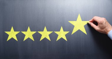 Müşteri İnceleme kavramı. Müşteri deneyimi en iyi mükemmel Rating. 