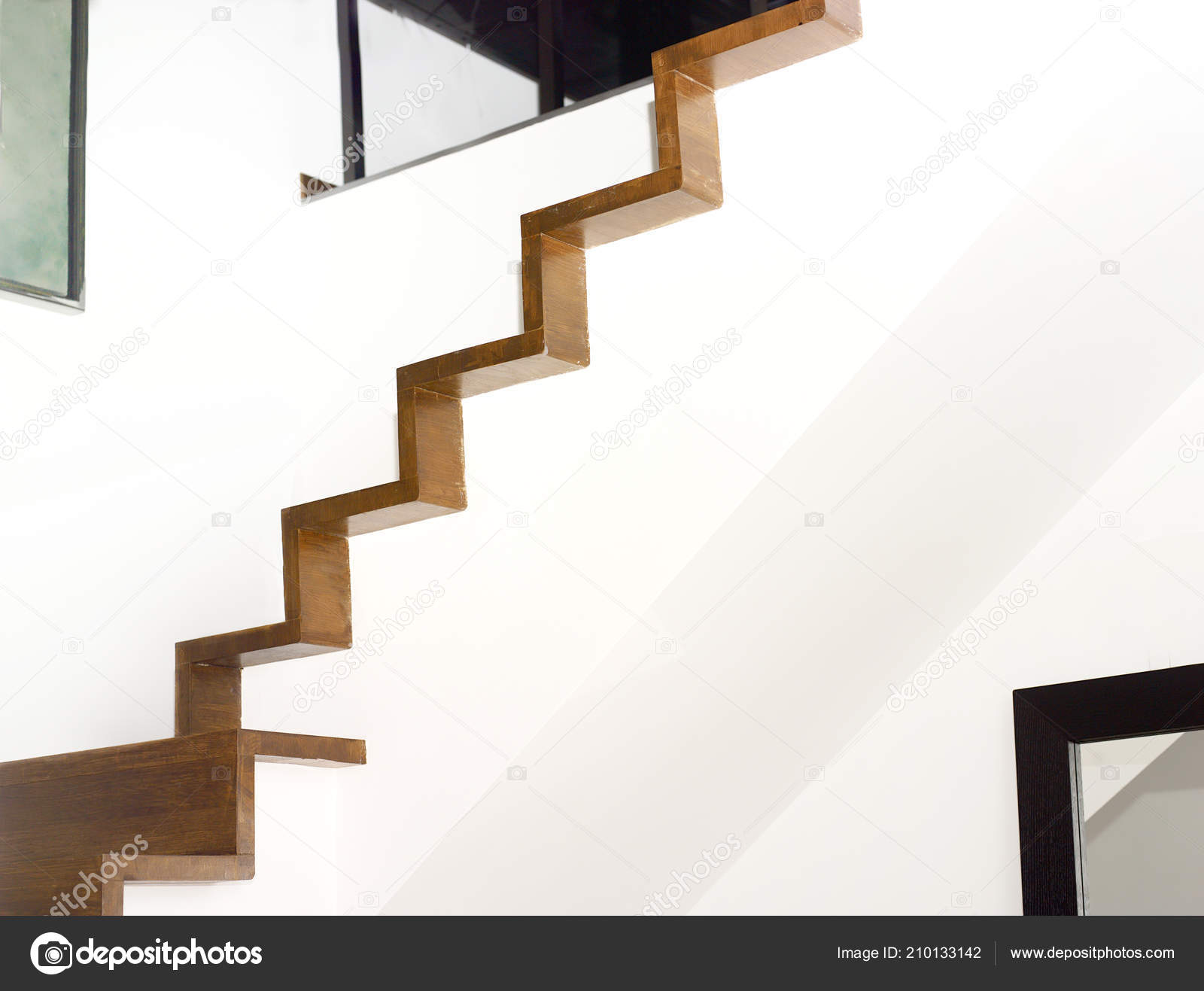 Interior Modern House Staircase Handrails Cropped Shot