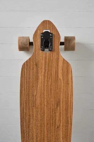 Wood Pattern Drop Type Pintail Longboard White Deck Background — Stock Photo, Image