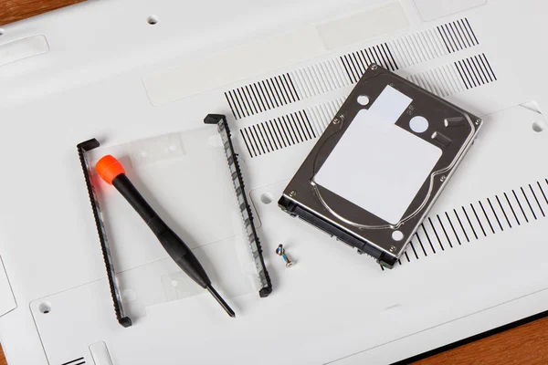 Hard Disk Drive Aseembly Bracket Kit Hdd Bottom Laptop — Stock Photo, Image