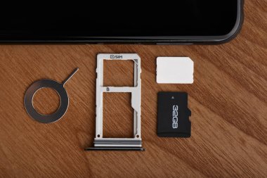 SIM kartı ve microsd kart yuvasını Temizleme Aracı yan tarafındaki smartphone ile