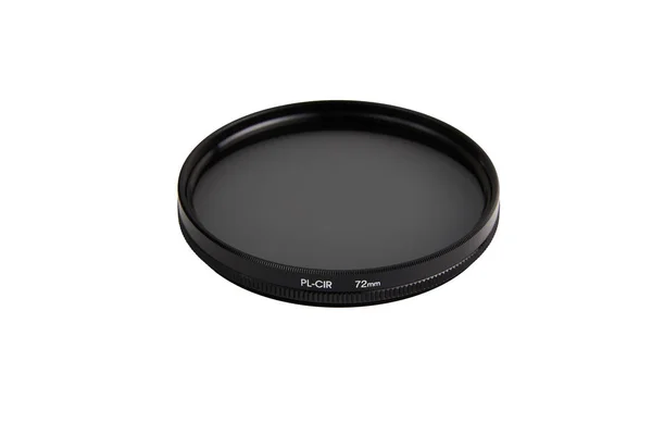 Close Circular Polarizer Camera Lens Filter Isolated White — Stock Photo, Image