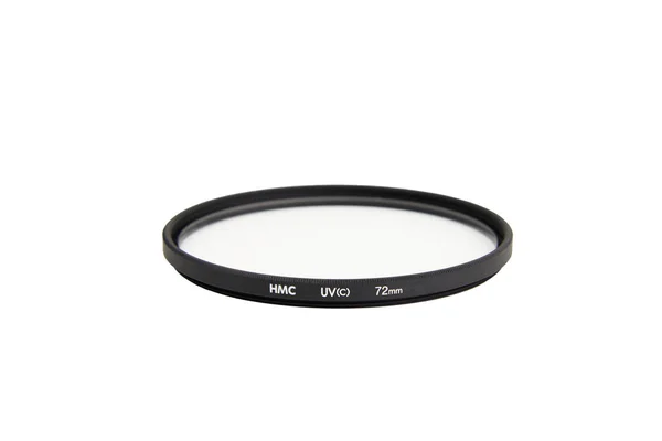 Gros Plan Filtre Ultraviolet Protecteur Lens Isolé Sur Blanc — Photo