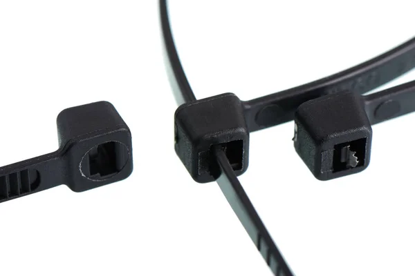 Närbild Kabel Slips Huvud Isolerad Vit Bakgrund — Stockfoto