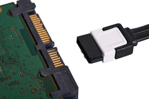 Primer Plano Del Terminal Sata Serial Attachment Serial Ata Interfaz — Foto de Stock