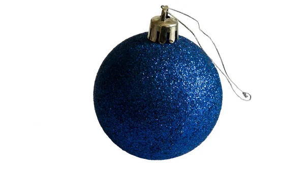 Μπλε Μπάλα Παιχνίδι Για Χριστούγεννα — Φωτογραφία Αρχείου