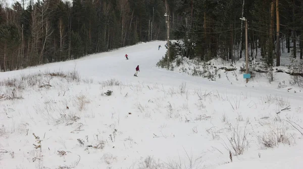 Die Abfahrt Vom Bergslalom — Stockfoto