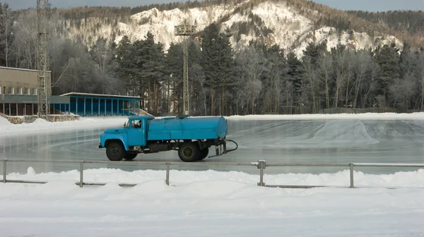 Rink Förberedelse Vatten Hälla Stockbild