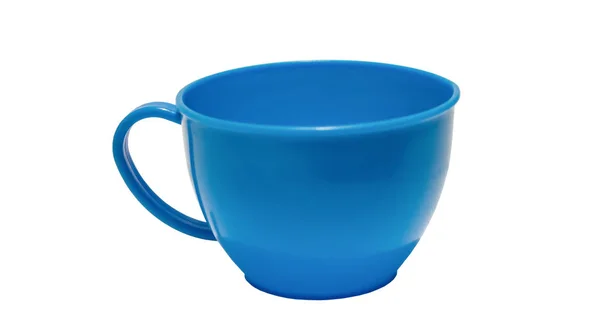 Tasse Plastique Bleu Bébé Vaisselle — Photo