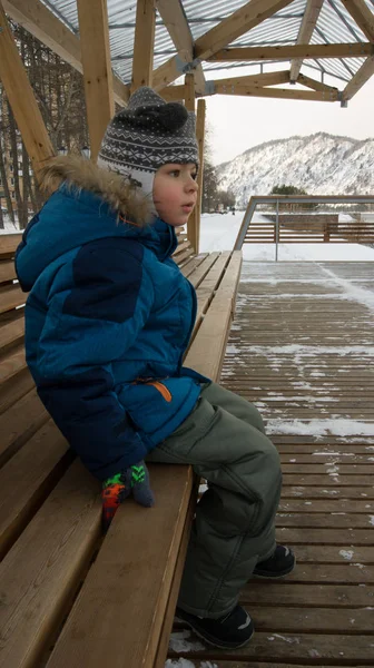Boy Observation Deck — Stock Photo, Image