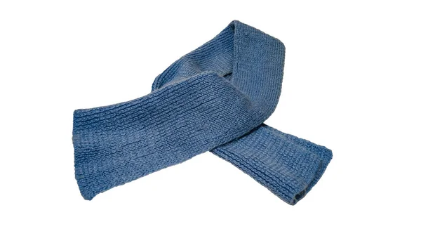 女式蓝色针织羊毛围巾 — 图库照片
