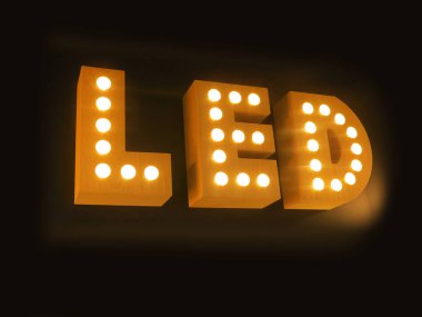 öncü ampuller siyah arkaplanda.