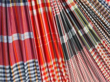 Damalı desen kumaşının yakın plan görüntüsü