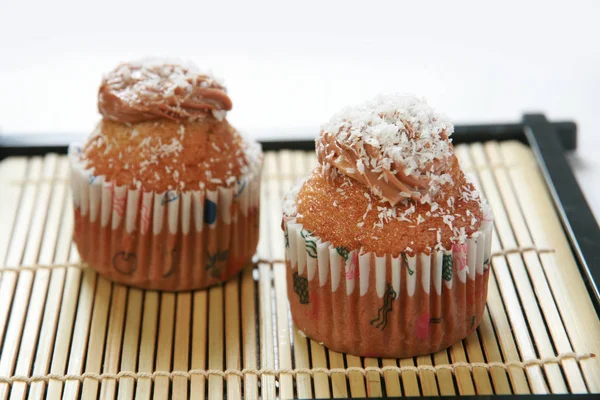 Sladké Chutné Cupcakes Zblízka Pohled — Stock fotografie