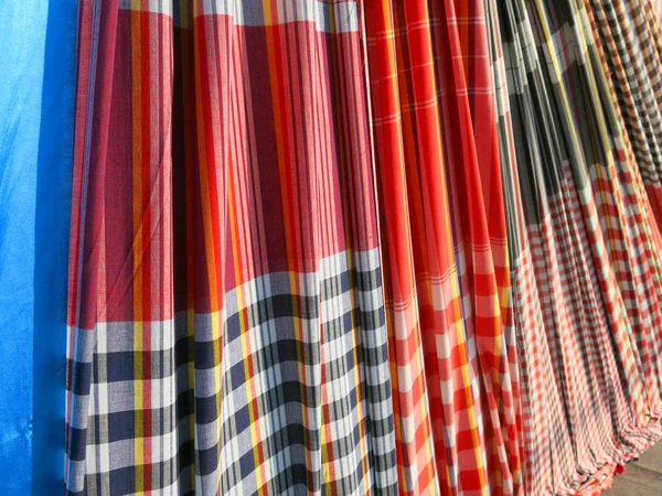 Close View Checkered Pattern Fabric — Stock Photo, Image