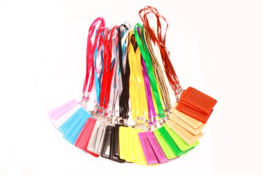 set of colorful bright cards on white background