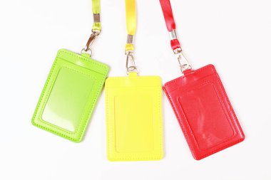 set of stationery accessories on white background 