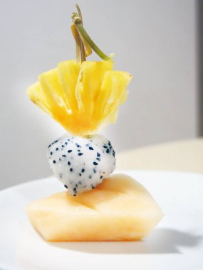 Lezzetli tropikal meyvelerin yakın plan görüntüsü