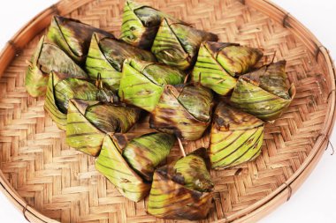 Muz yapraklı tatlı, yakın plan.