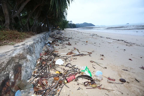 garbage on the beach, pollution, environmental problem, waste concept