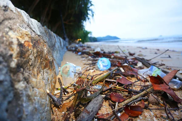 Garbage Beach Pollution Environmental Problem Waste Concept — Stockfoto