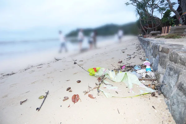 Garbage Beach Pollution Environmental Problem Waste Concept — Stockfoto