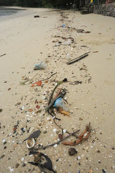 garbage on the beach, pollution, environmental problem, waste concept