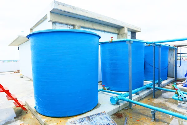 Industrial Equipment Large Blue Containers Outdoor — 图库照片