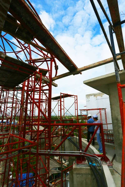 Construction Site Scaffolding City — Foto Stock