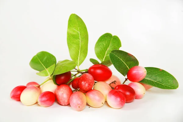 Thai Fresh Fruit Carissa Carandas White Background — Photo