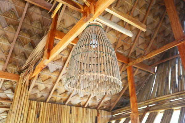 Lighting Decorotion Hanging Wood Ceiling — стоковое фото