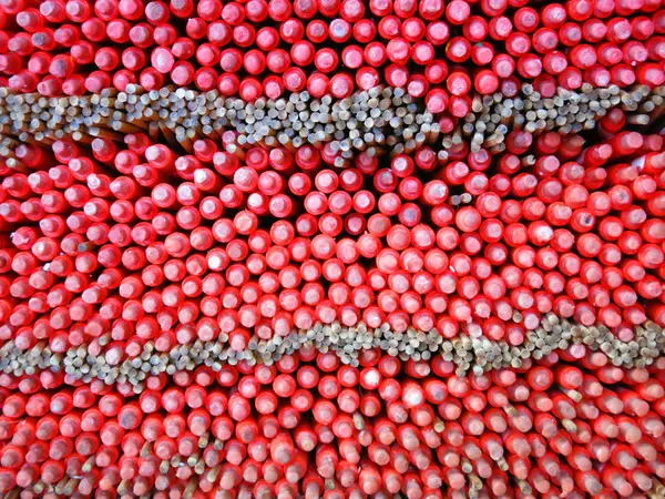 Bright Background Red White Sticks Candles — Photo