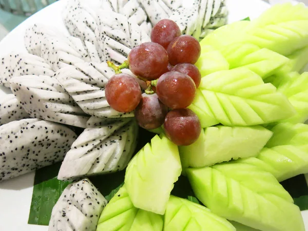 Close View Delicious Fresh Tropical Fruits — ストック写真