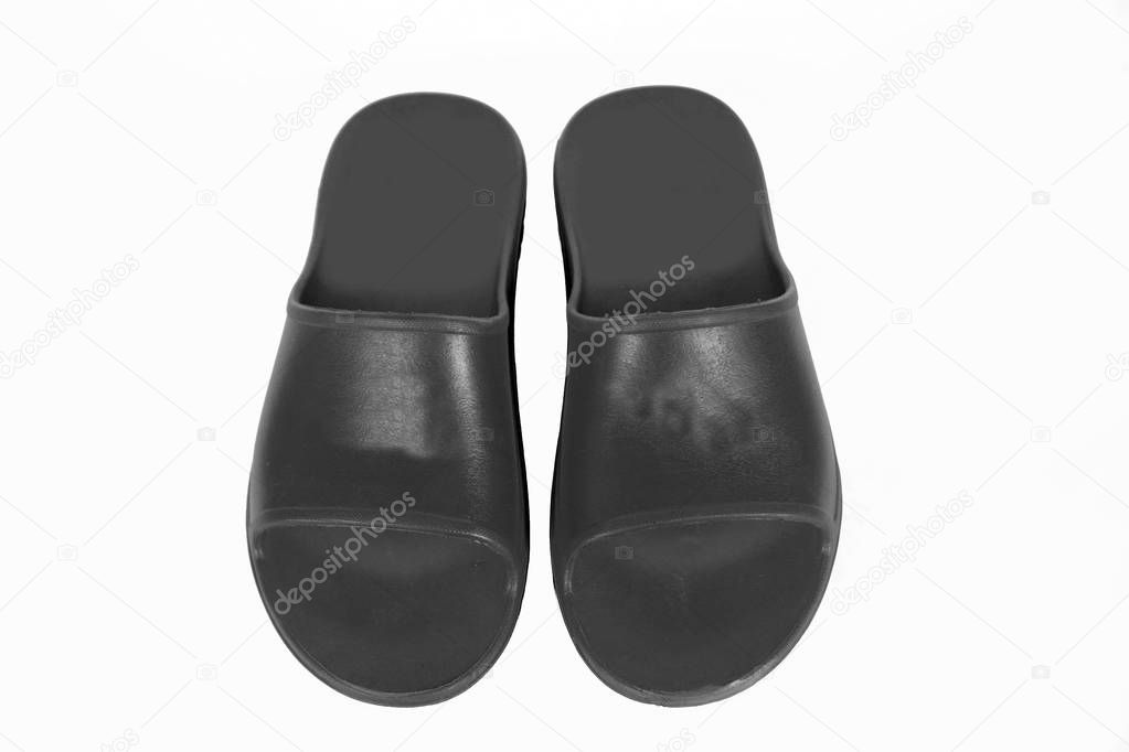 close-up of flip flops isolated on white background