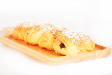 Lezzetli taze tatlı çörekler, yakın plan.