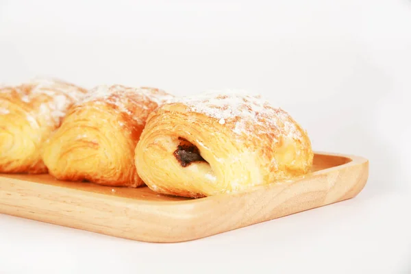 Delicious Fresh Baked Sweet Buns Close — 图库照片