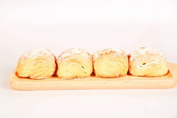 Delicious Fresh Baked Sweet Buns Close — 图库照片