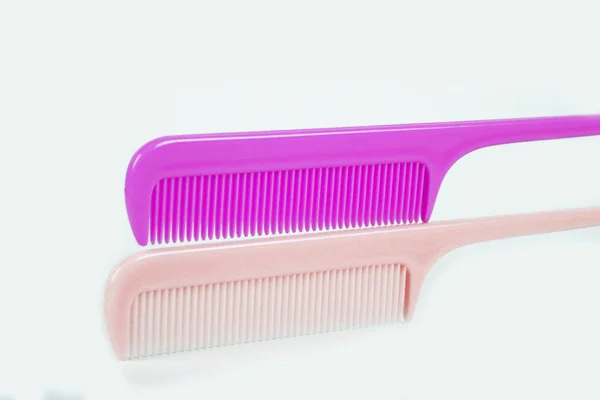 Close View Combs White Background — ストック写真